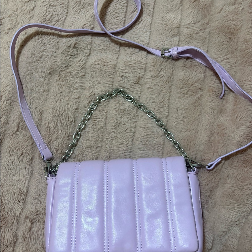 Lavender Quilted Shoulder Bag (Light Purple)